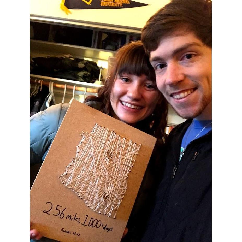 Jenna moved to Flag so no more long distance! I made her this string art to celebrate. 01-31-21