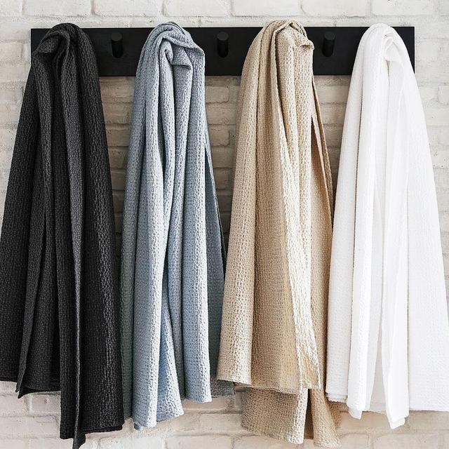 Vintage Washed Cotton/Linen Blanket, Flax