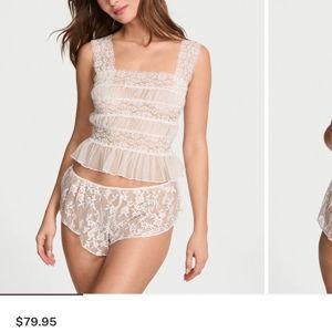 Dare to Dream Lace Sheer Cami & Flutter Short Set