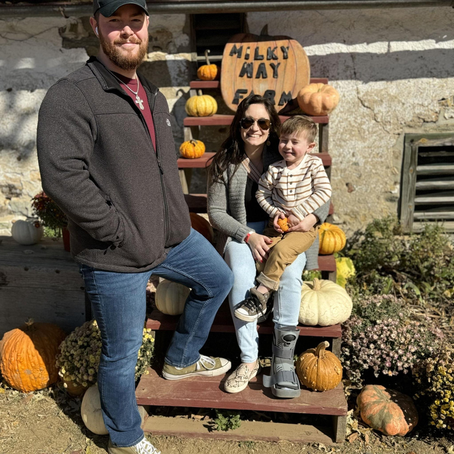 We took Jameson on a hayride at Milky Way Farms!