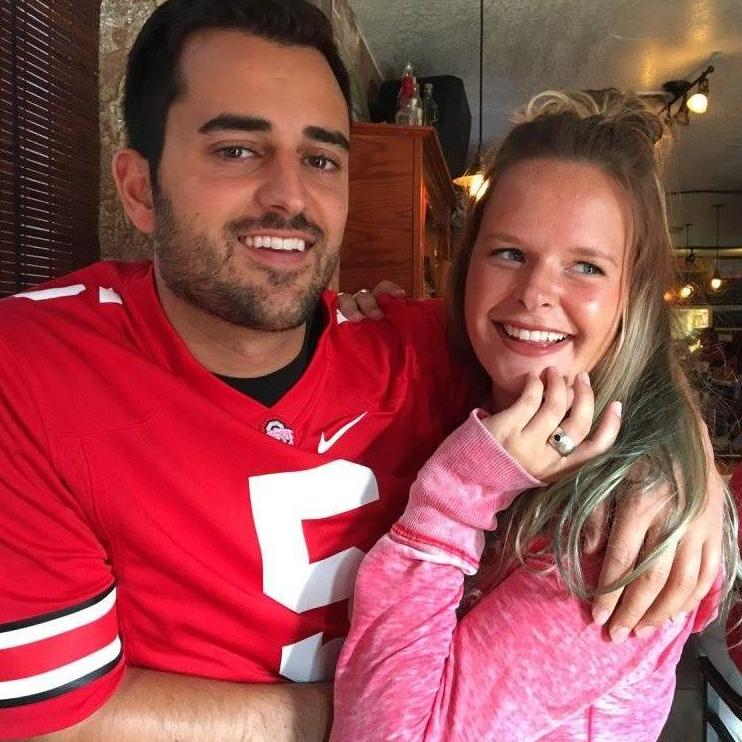 Carly learning to tailgate as a Buckeye @ 4th Street Bar and Grill, 2016