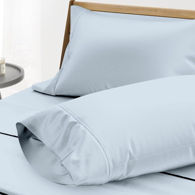 THREAD SPREAD 100% Egyptian Cotton King Size Pillow Cases Set of 2 - Luxury 1000 Thread Count Pillow Cases King Size (Light Blue), Soft Cooling Sateen Weave Hotel Quality Egyptian Cotton Pillowcases