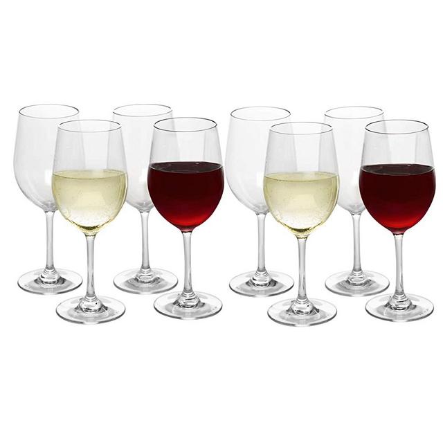 Unbreakable Stemmed Wine Glasses, 16oz - 100% Tritan - Shatterproof, Reusable, Dishwasher Safe Drink Glassware (Set of 8)- Indoor Outdoor Drinkware - Great Holiday and Wedding Gift