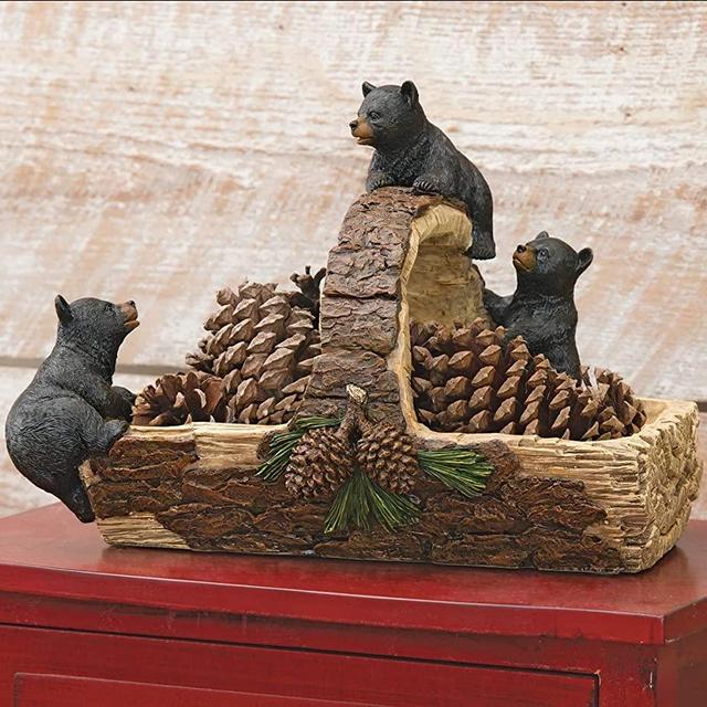 Black Bear & Log Basket - Out of Stock Until 5/7/2021