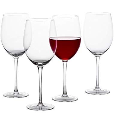 GoodGlassware Wine Glasses (Set Of 4) 19 oz - Crystal Clear Clarity, Classic Bowl Design Perfect for Red and White Wines - Lead Free Glass, Dishwasher Safe, Quality All-Purpose Stemware