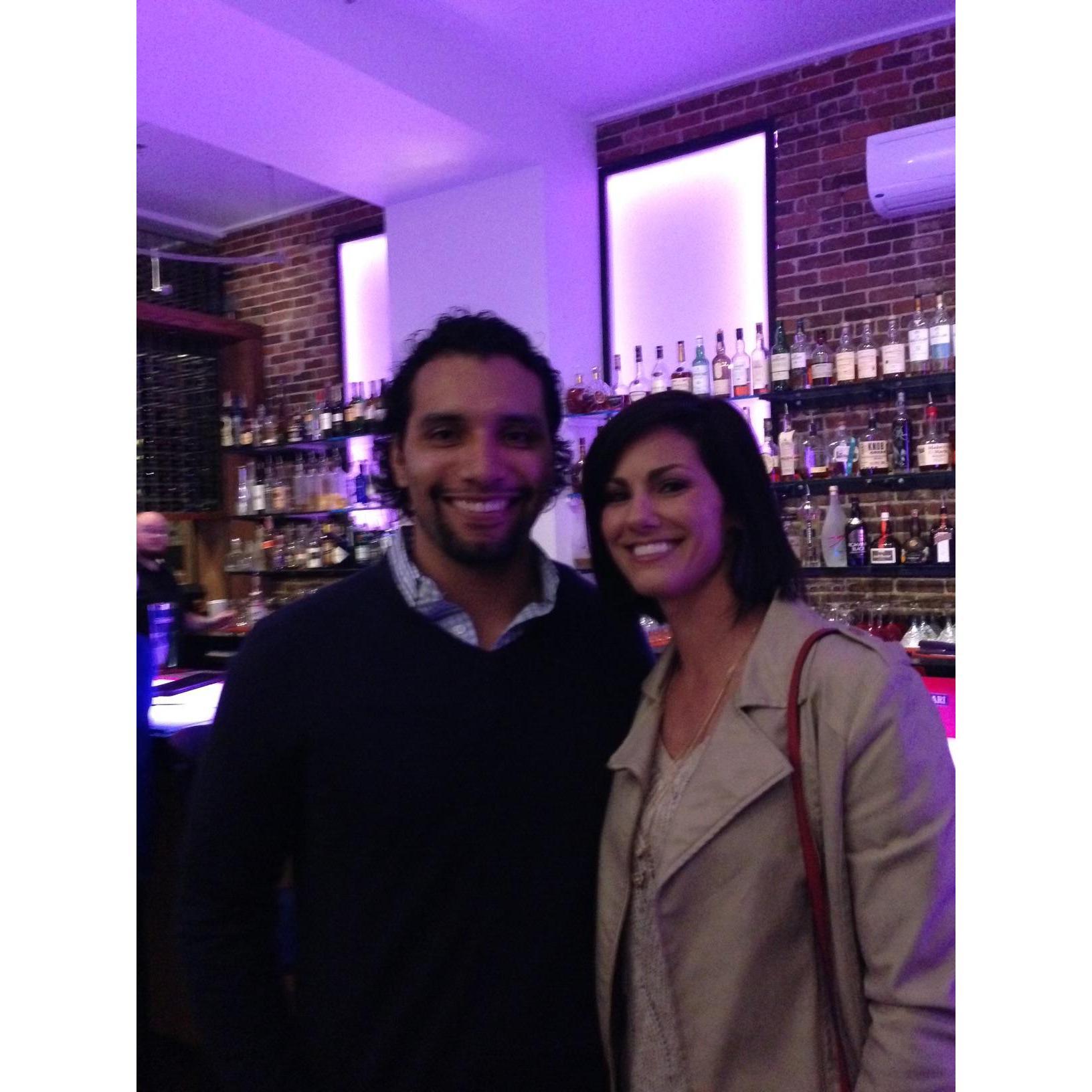 This awkward picture was taken by one of Alex’s friends mom as we entered the restaurant on our very first date back in October of 2014.