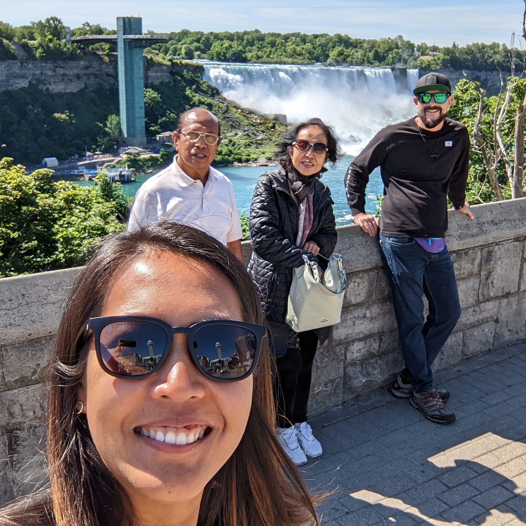 Nessy, John (Nessy's dad), Bee (Nessy's mom) and Adam in Niagara Falls, Canada
