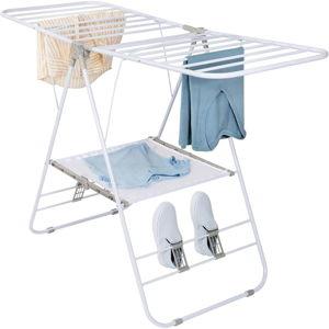 Honey-Can-Do Heavy-Duty Foldable Laundry Drying Rack – Portable Shoes & Clothes Rack for Indoor & Outdoor Use, Space-Saving Design, Easy to Fold Gullwing Design, Sturdy Metal, 50lb. Capacity, White - Honey-Can-Do