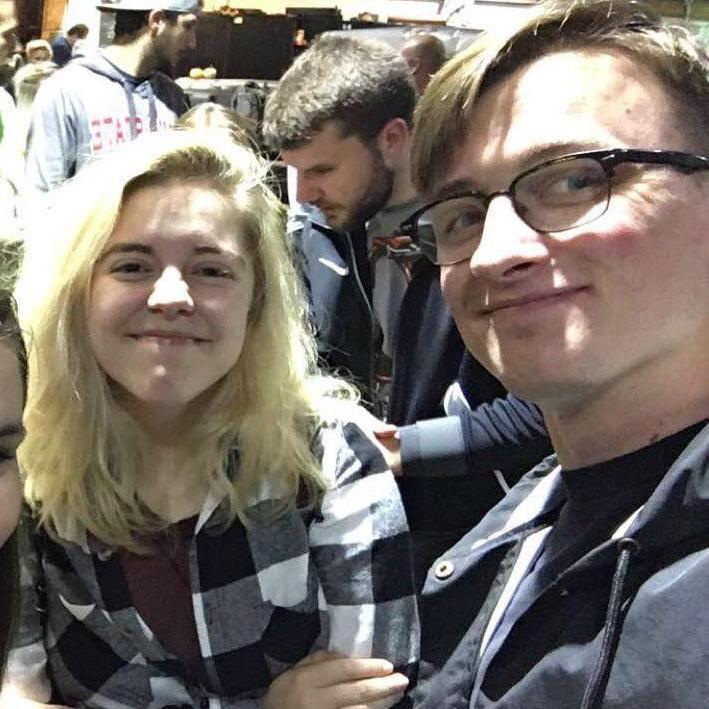 Our first photo together! Taken during a haunted train experience, where our group possibly contacted an upset spirit.