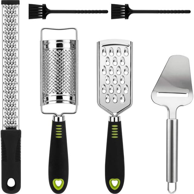 Cheese Grater, Coarse 6PCS Garlic, Lemon, Zester- Razor Sharp Blade- Stainless Steel Zester for Kitchen