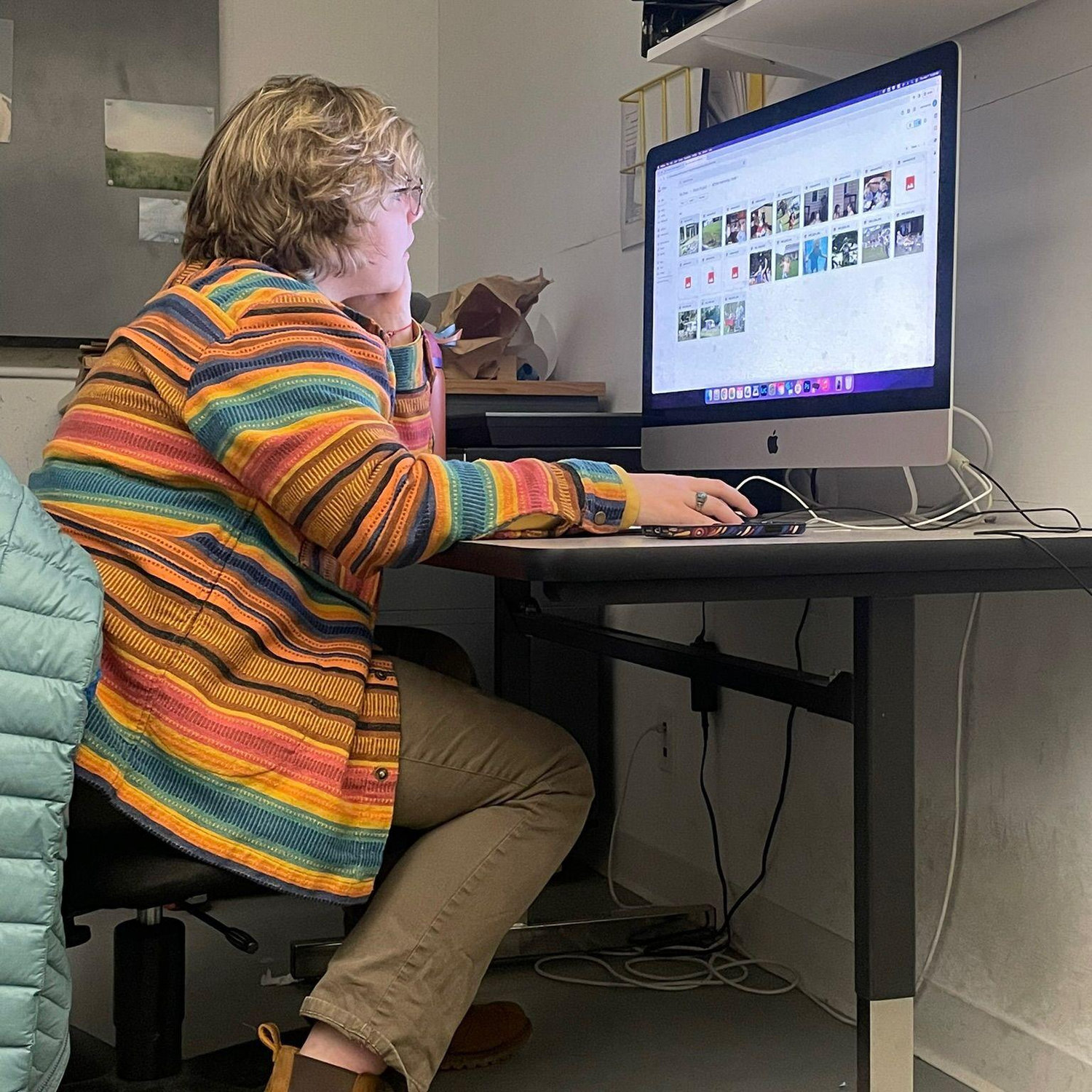 I worked in the Photo Lab at this time, and Mia would sit and do work with me when I was on shift until 11:00PM.