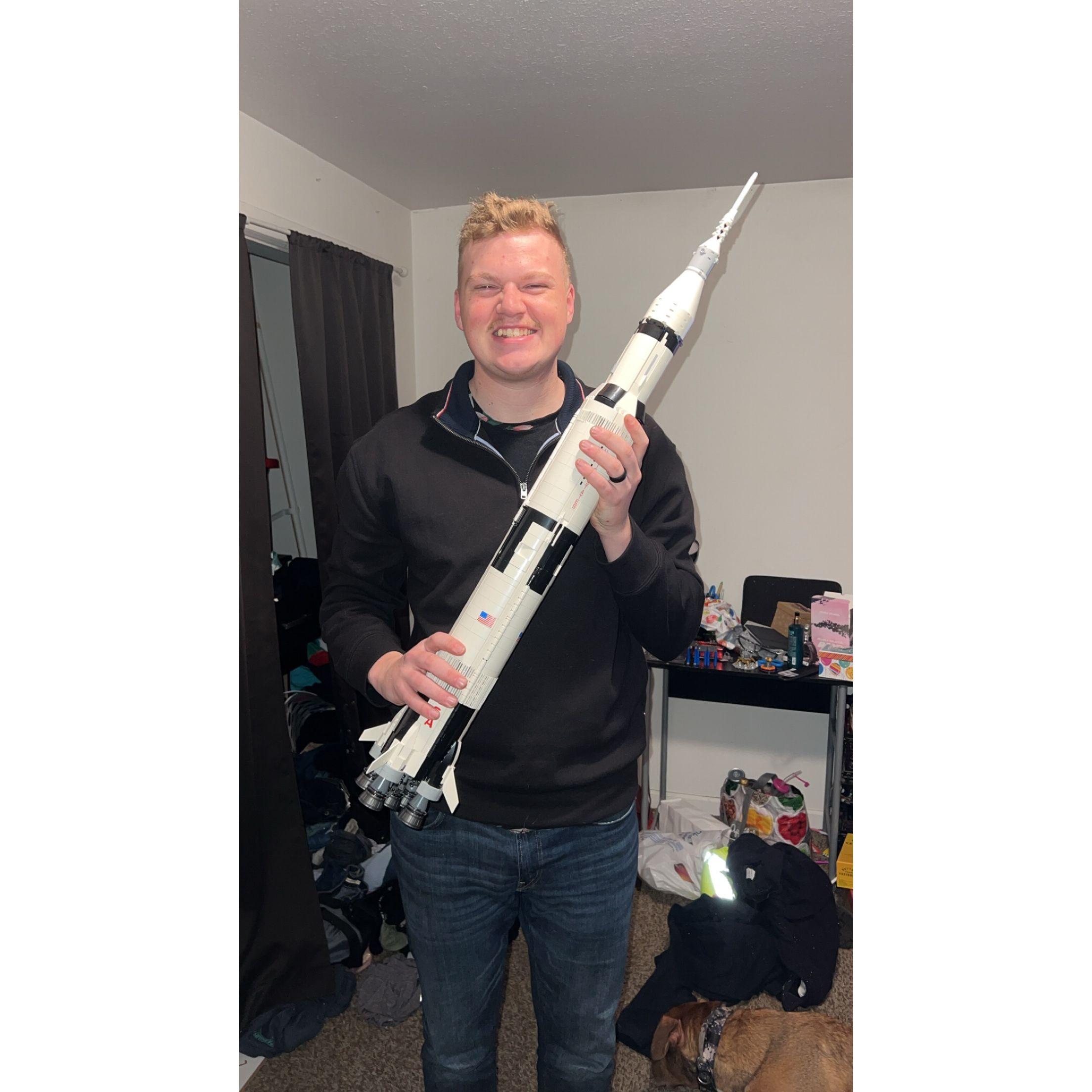 Mason enjoying his Christmas present
