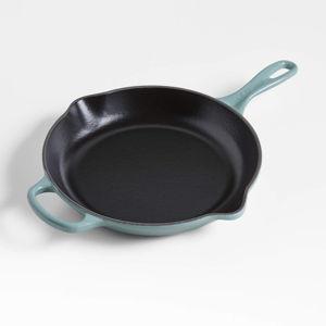 Le Creuset Signature 10.25" Olive Enameled Cast Iron Round Skillet + Reviews | Crate & Barrel | Sea Salt