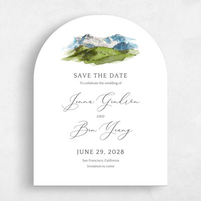 White Arch Wedding Save the Date - Mirador Portrait
