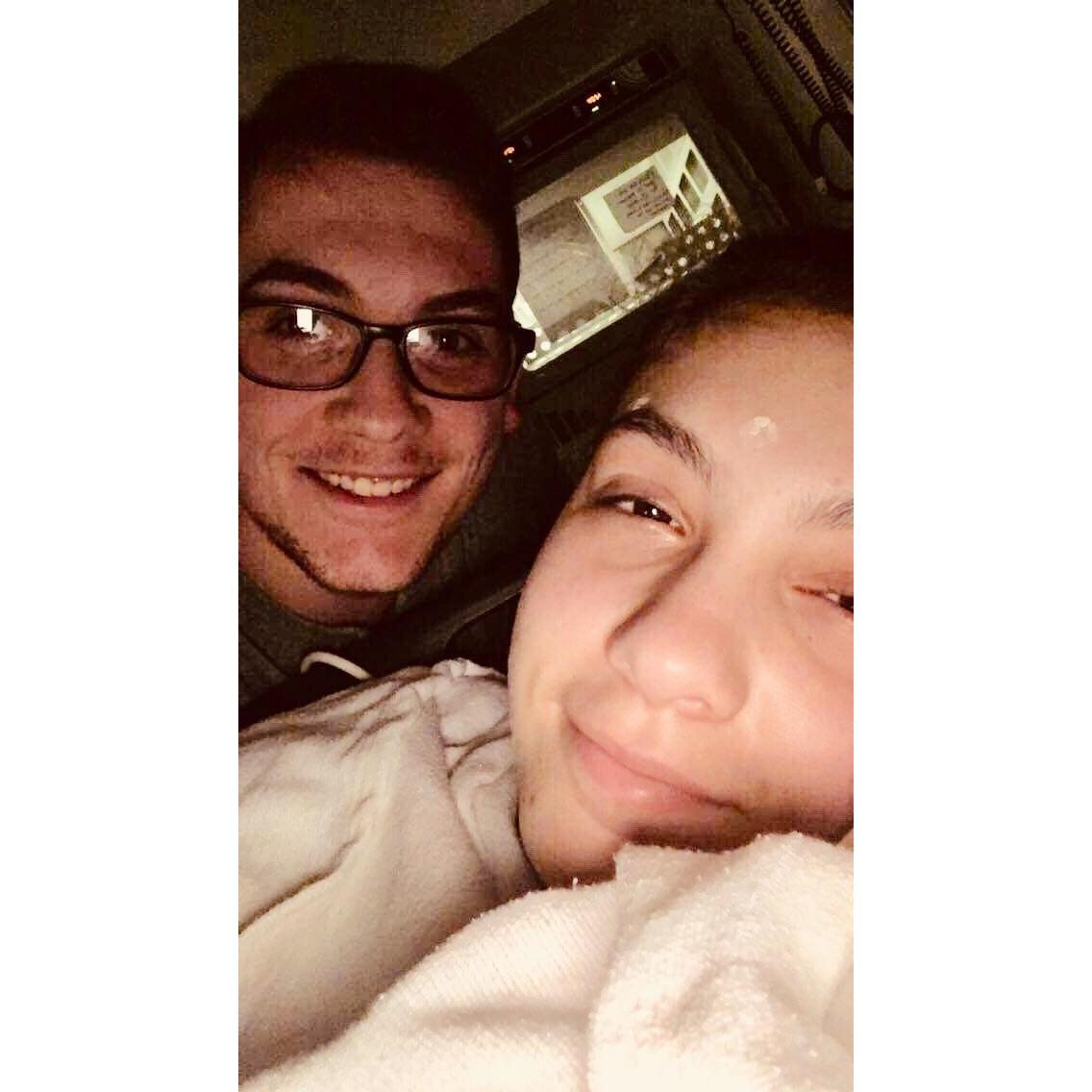 Fun fact: this picture was taken in the wee hours of the morning on our third anniversary, as Lexy was waiting to hear back from the ER doctor (having spent the entire previous day very sick).