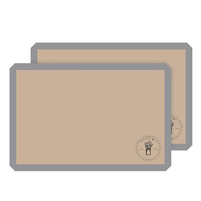 ZETHYR STREET Full size Baking Mats, All Purpose, Baking Sheet Liners, Pack of 2, Oven Safe, 17 x 25 inch, Non-Stick, Silicone Baking Sheet Liner, Perfect For Baking Macarons Cookies And Cakes, Gray