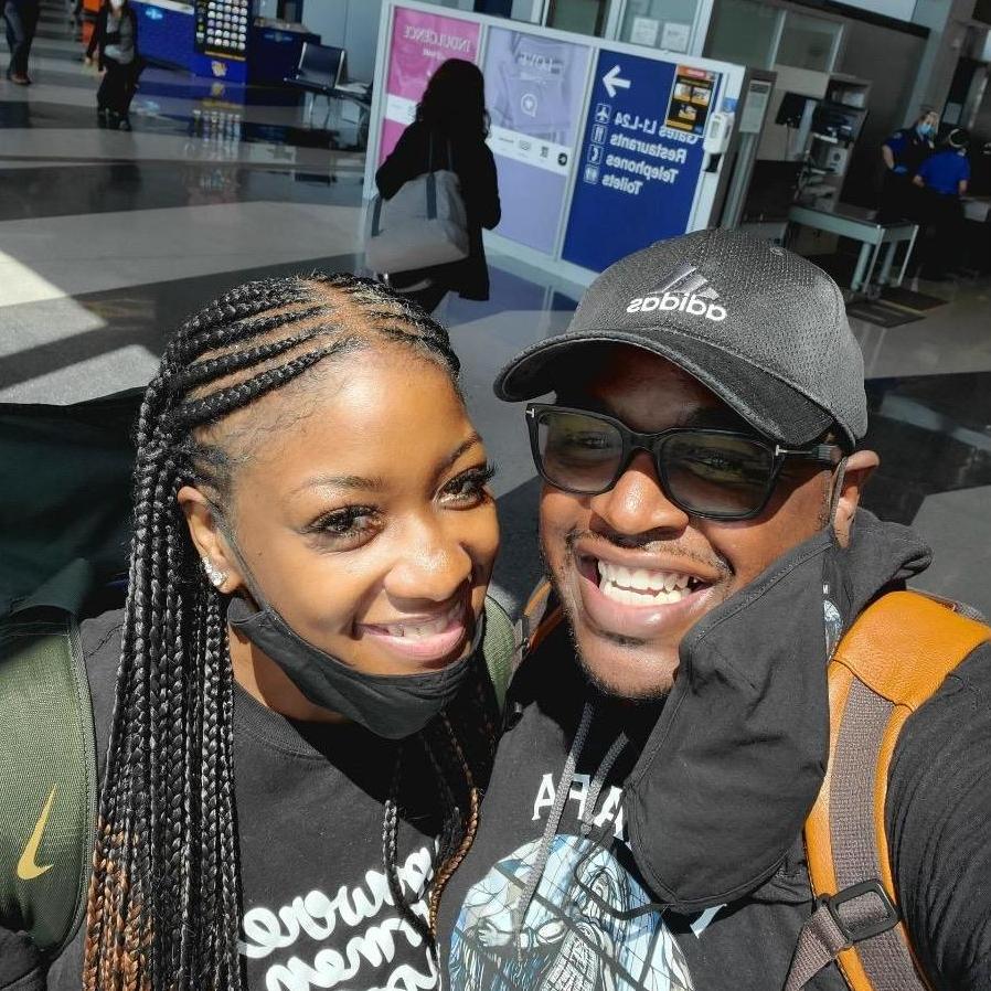 At the airport on our way to Colorado!