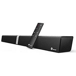 Soundbar, TaoTronics Sound Bar Wired and Wireless Bluetooth Audio (34-Inch Speaker, 2 Passive Radiators, Dual Connection Methods, Touch and Remote Control, Wall Mountable, Updated Version)