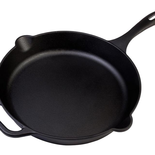 Victoria Cast Iron 12" Skillet Fry Pan with Long Handle, Seasoned, Large, 12 inch