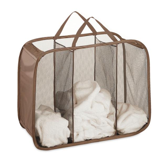 Whitmor Mesh Hamper, Pop and Fold Laundry Triple Sorter