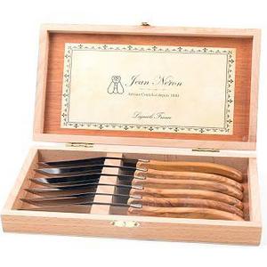 Laguiole Steak Knives, Set of 6 - Olive Wood
