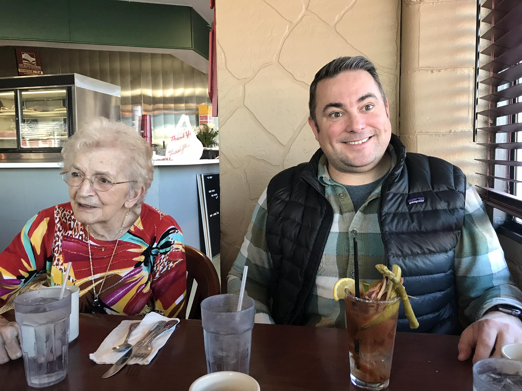 Foster and Sarah’s grandma, Illa Sieloff. Forever bonded by their shared love of Irish coffee and the Seattle Mariners.