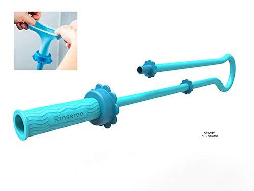 Rinseroo: Slip-on Dog Wash Hose Attachment. Pet Bather for Showerhead and Sink. Handheld Shower Sprayer/Rinser. Fits Most Faucets. Universal 5 Foot Flex Hose-No Installation. (Note: Tub Spout Warning)