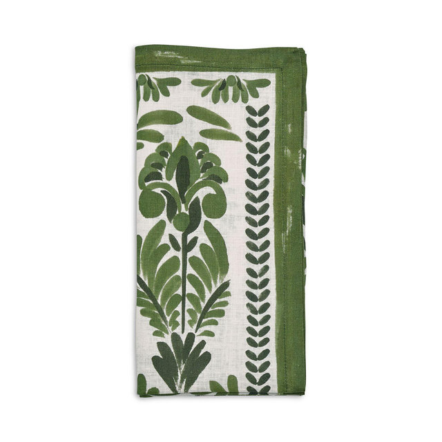 Kim Seybert Botanica Napkin in Ivory and Green