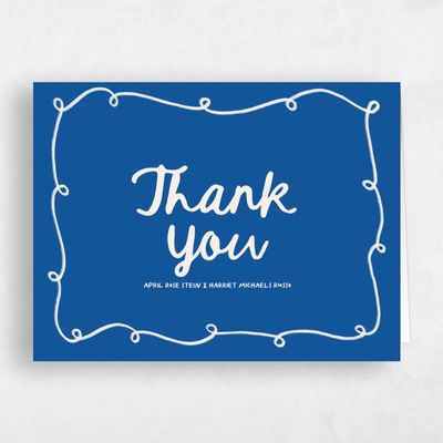 Cobalt, Blue Wedding Thank You - Fairuza Landscape
