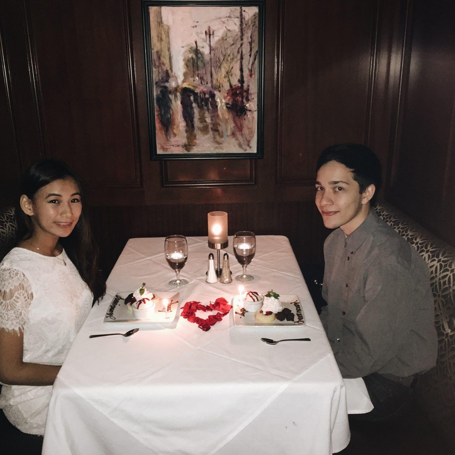 Celebrating their 6th year Anniversary at Ruth's Chris Steak House SF (2015)