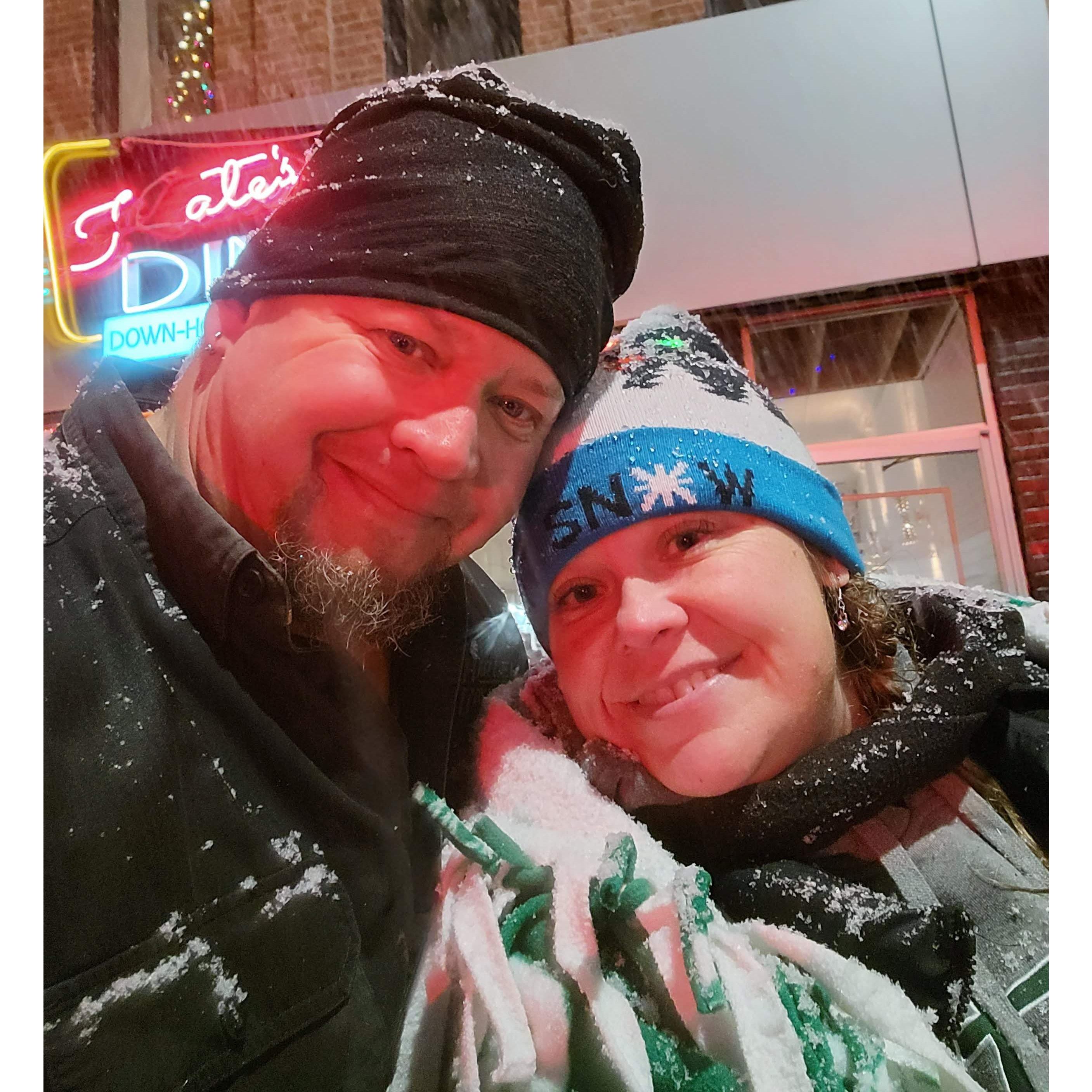 2021 Marshall Parade in the snow. What a wonderful evening together!