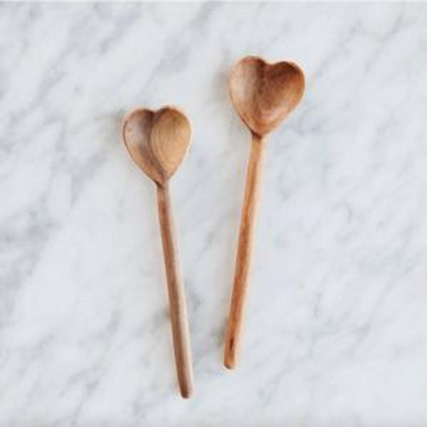 Roan Iris | Wild Olive Wood Heart Mini Spoon Set