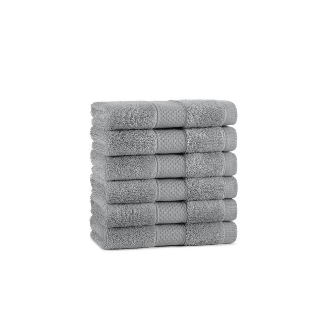 Aston & Arden Egyptian Cotton Luxury Washcloths (Pack of 6), 600GSM, Seven Color Options, Jacquard Dobby Border, 13x13
