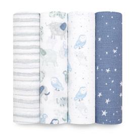essentials cotton muslin swaddle 4 pk