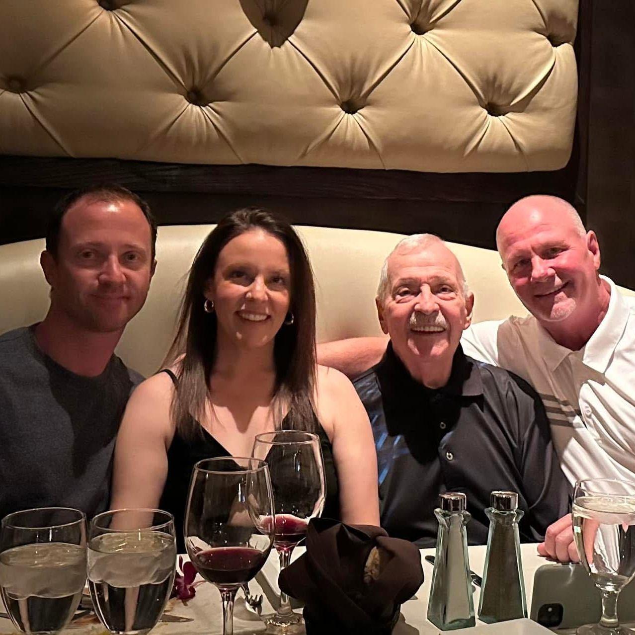 Our very first photo taken together. It was for my dad's 80th birthday dinner.