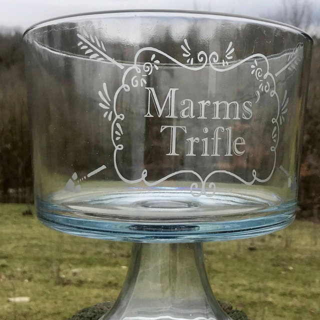 Custom Personalized Dessert Dish, Glass Trifle Bowl, Personalized Serveware, Personalized Kitchen, Custom Gift, Housewarming