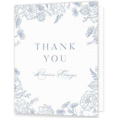 Dusty Blue Wedding Thank You - Astrid Portrait Letterpress
