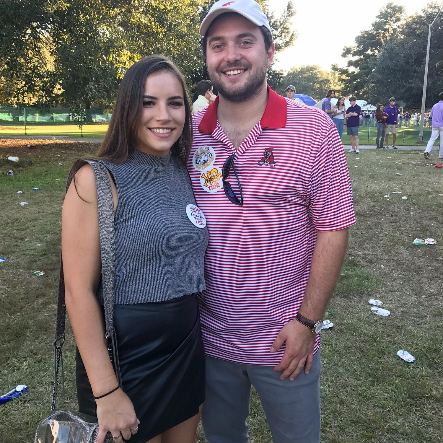 Our first real photo together <3 At the Alabama v. LSU game senior year!