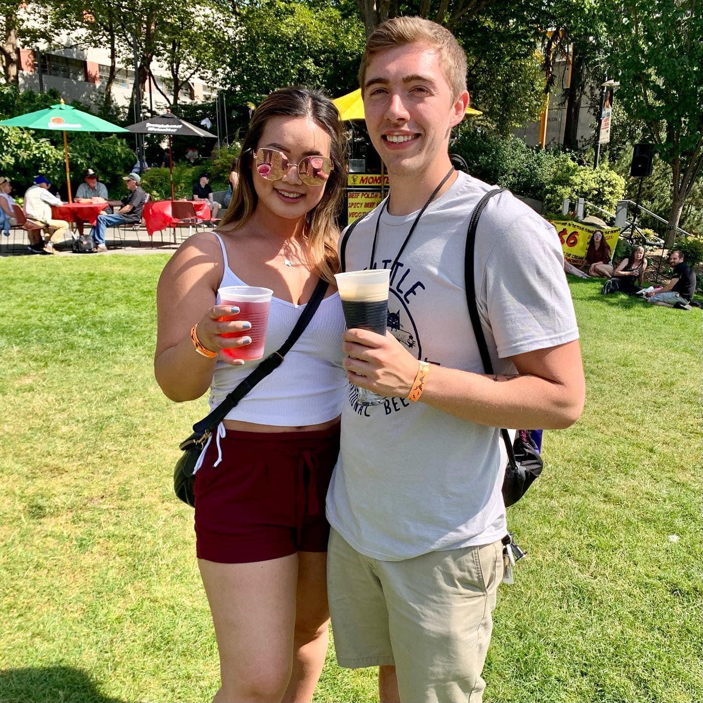 one of our first pics together dating, beer fest 2019!