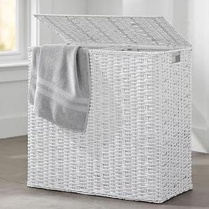 Perry Divided Hamper & Liner, White