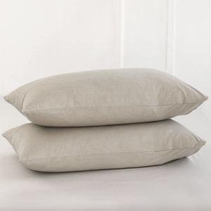 Tannish Linen Grey 100% Washed Cotton Envelope Closure Pillowcases | MooMee