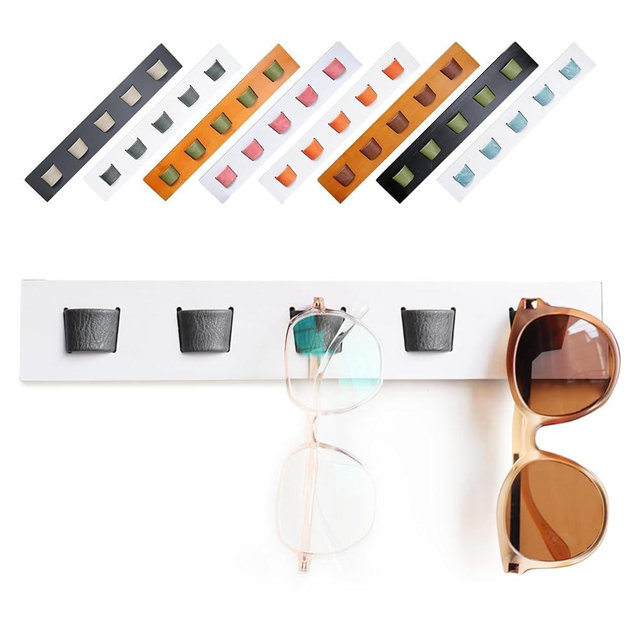 ACOCOFE Sunglass Organizer Glasses Holder,Wood Eyeglass Storage Holder,Sunglasses Rack Eyewear Display((White-black)