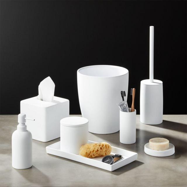 White Rubber Coated Bath Accessories