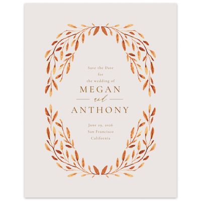 Dark Rust, Orange Wedding Digital Save the Date - Thornton Portrait