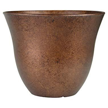 Classic Home and Garden Honeysuckle Patio Pot Garden Planter, 15", Distressed Copper