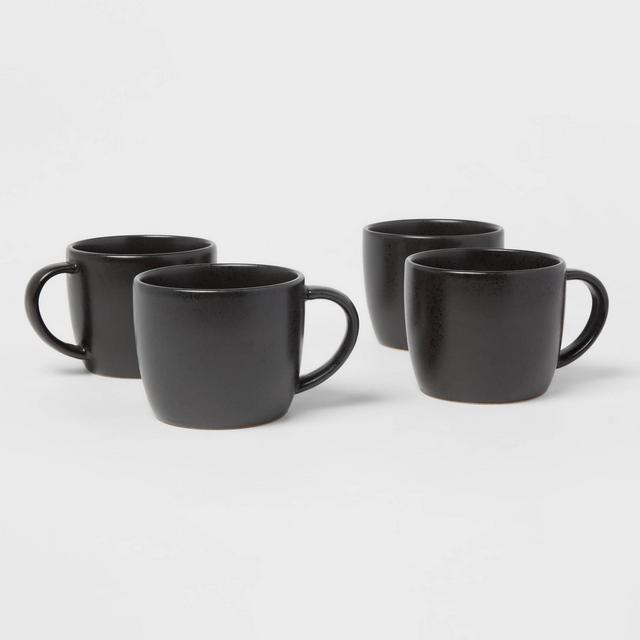 17oz 4pk Stoneware Houlton Mugs Black - Threshold™