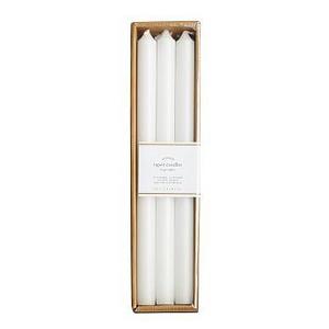 Unscented Taper Candle, Set of 6, White - Set Of 6