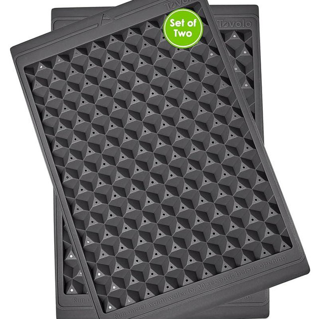Tovolo Twist & Release Mini Ice Tray Set of 2 – BPA‑Free Silicone Trays, 150 Mini Cubes Each, Comes with Storage Bin & Ice Scoop, Dishwasher Safe, Compact, Stackable & Leak‑Proof
