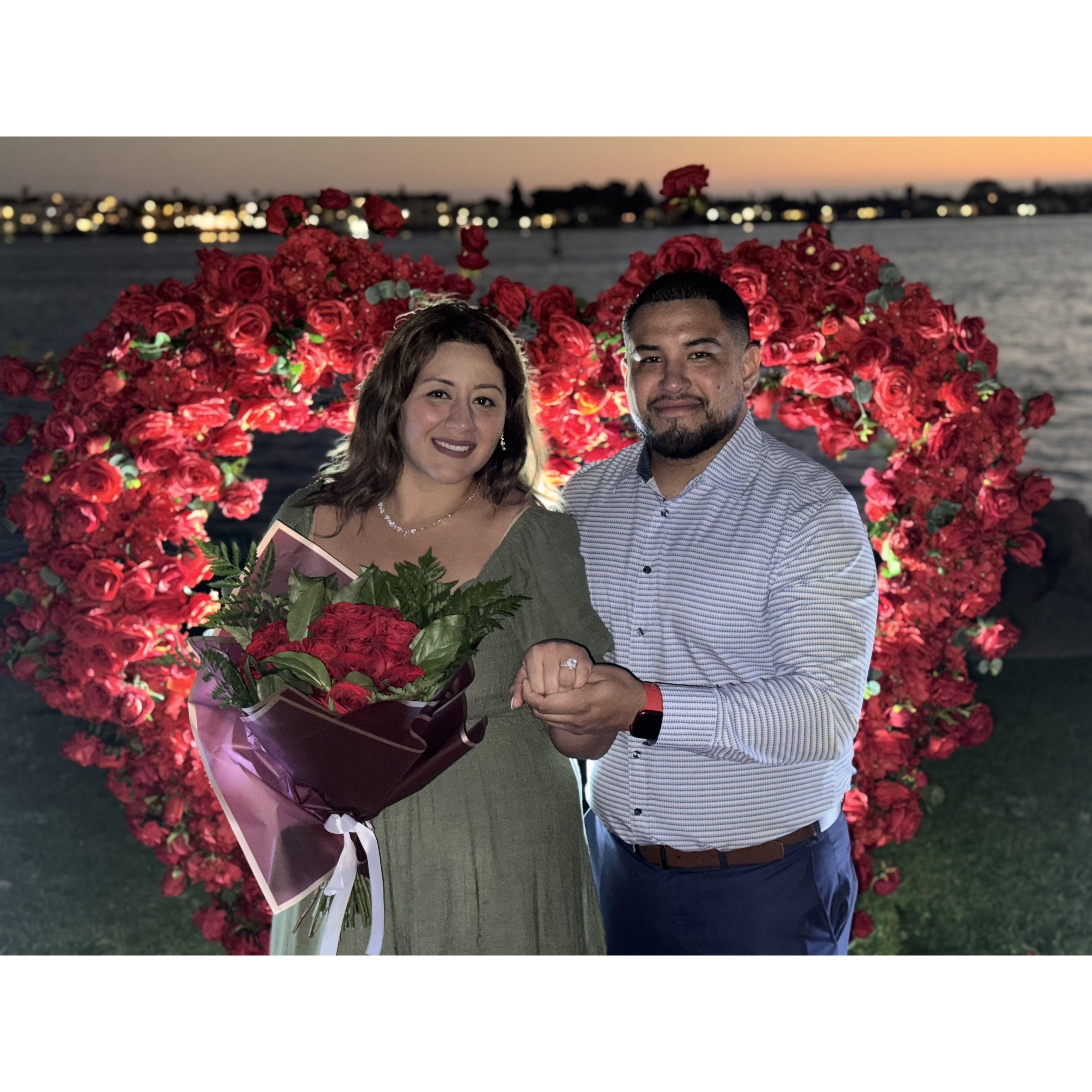Our first picture as an engaged couple.
