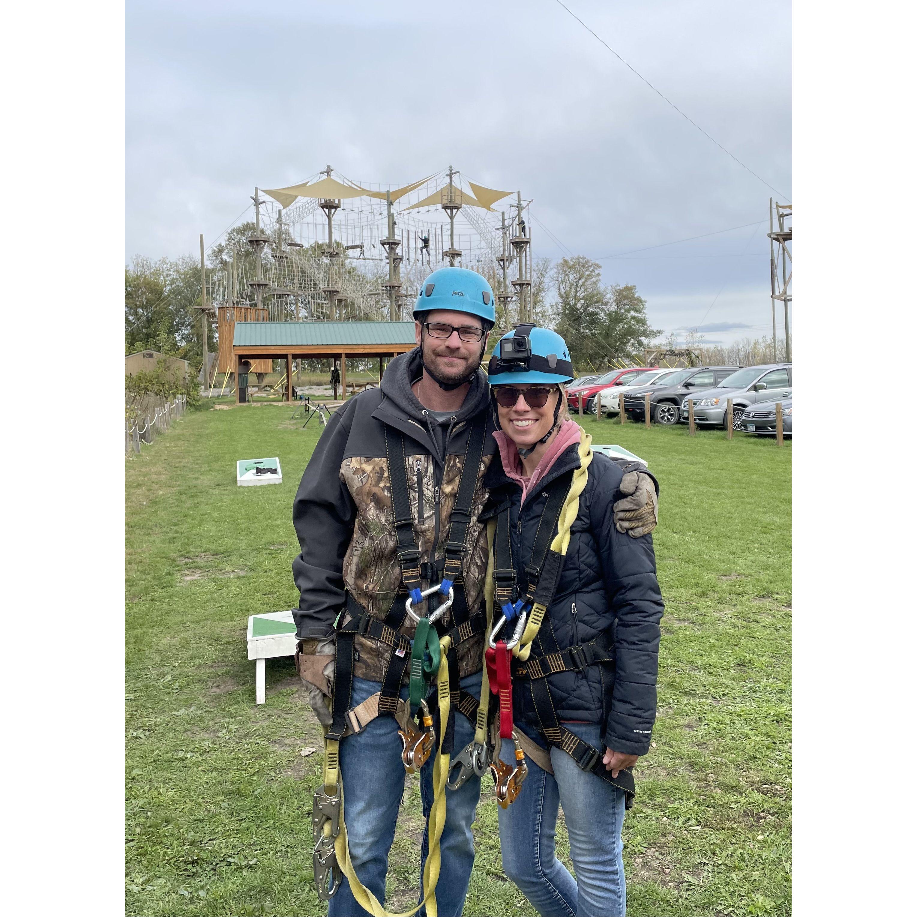 Zip-line adventure for Jeff's birthday